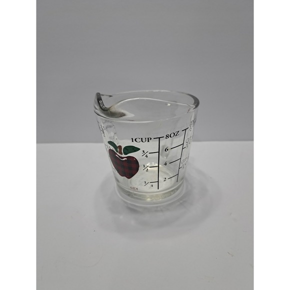 Anchor Hocking glass measuring cup Decorated With Apples cooking kitchenware‎ - Picture 1 of 4